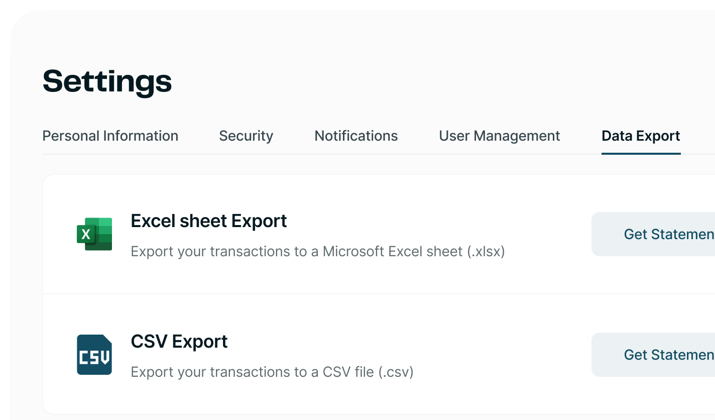 Export-ready reports
