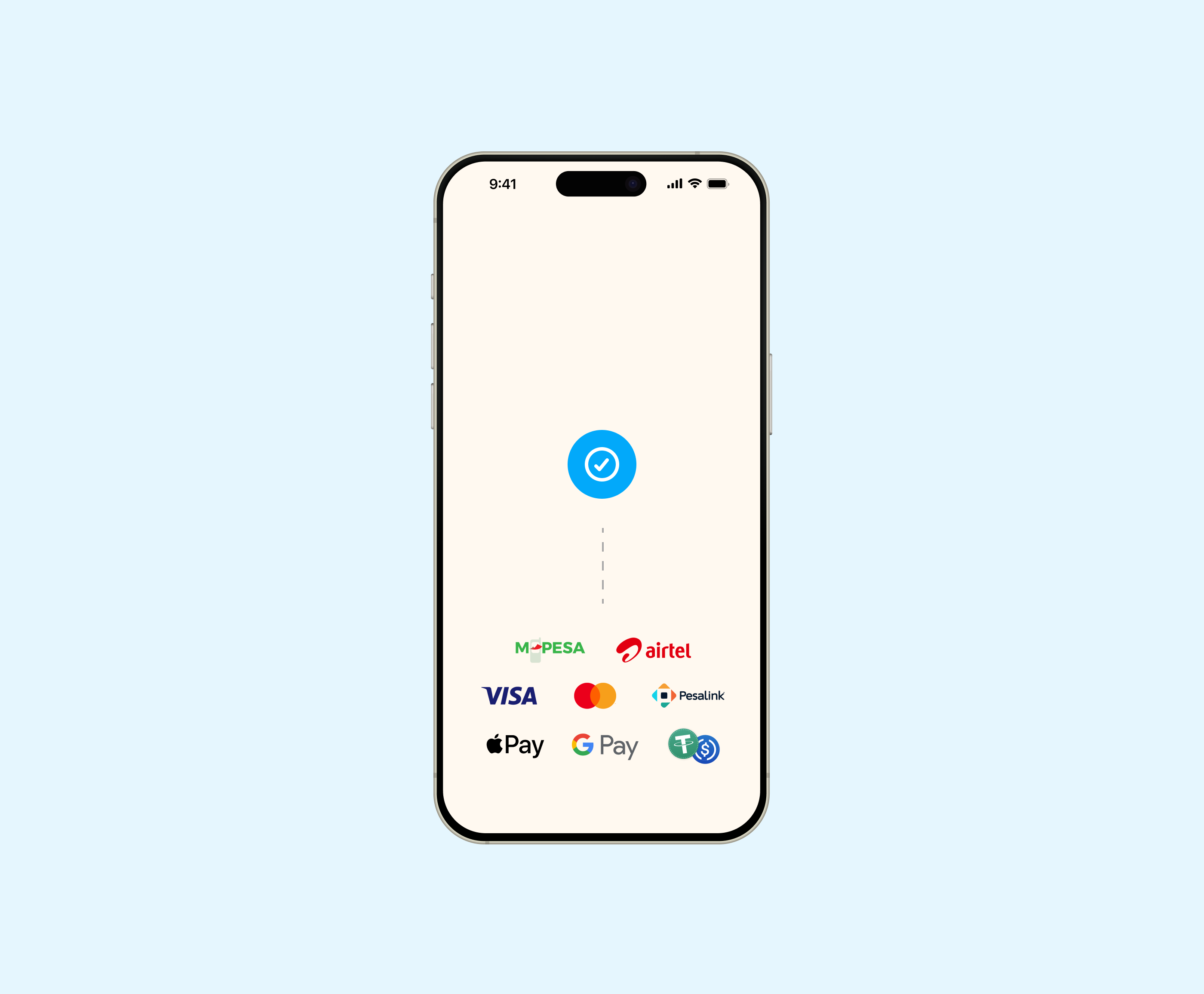 Cashless Lite app showing unified payment methods
